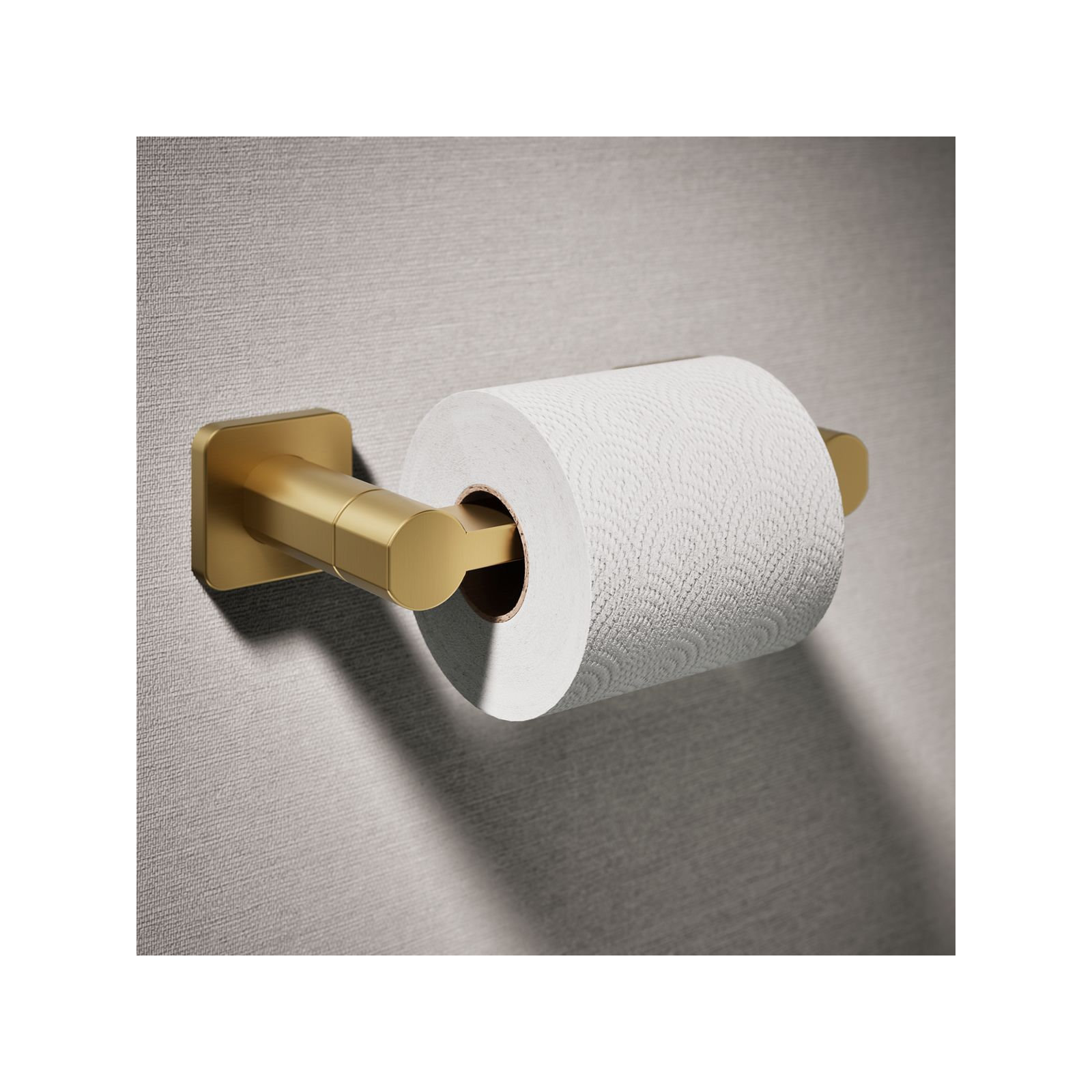 Parallel Pivoting Toilet Paper Holder, Wall-Mount Bathroom Toilet Paper Holder, Vibrant Brushed Moderne Brass