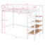 Lit mezzanine en métal avec tablette de rangement supérieure et échelle de rangement latérale-1407979263