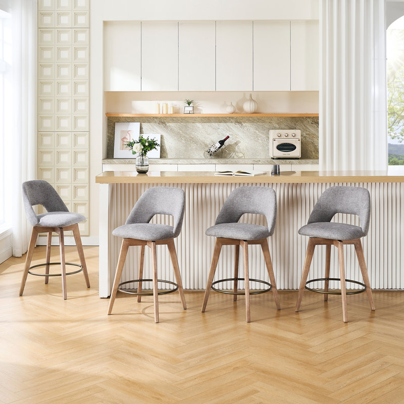 Tabouret de comptoir pivotant 26,8 po Ashwell, Gris