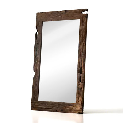 Zen-Style Pine Frame High-Definition Full-Length Mirror