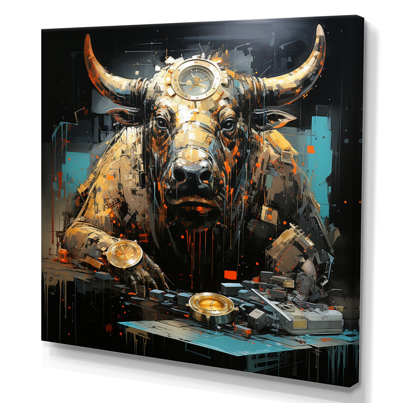 Mystic Majestic Taurus I - Bétail, art mural, Toile tendue, H 30 po x l 30 po x P 1,5 po