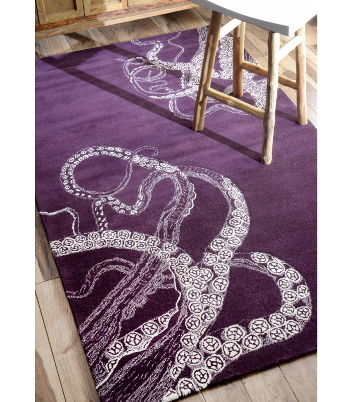 Tapis mauve Lilliana Octopus Tail, 7'6" x 9'6"