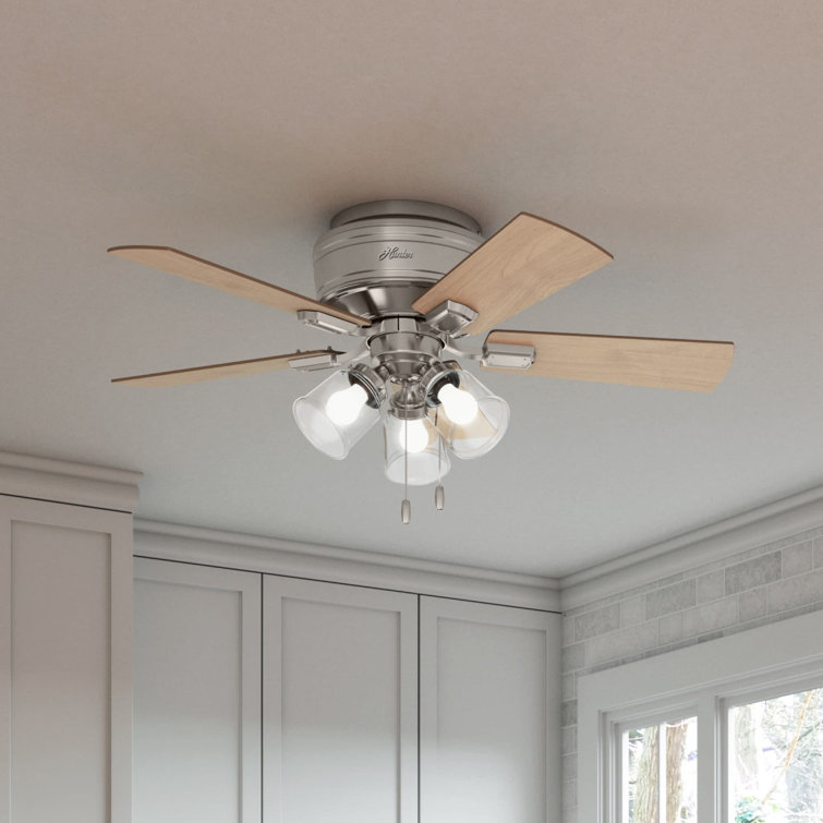 42" Crestfield 5 - Blade Indoor Modern Farmhouse Small Room Ceiling Fan with Lights and Pull Chains