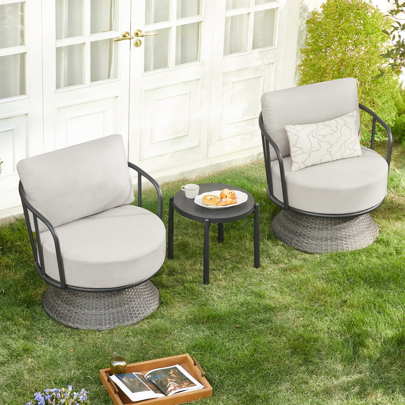 3-Piece Swivel Patio Conversation Set