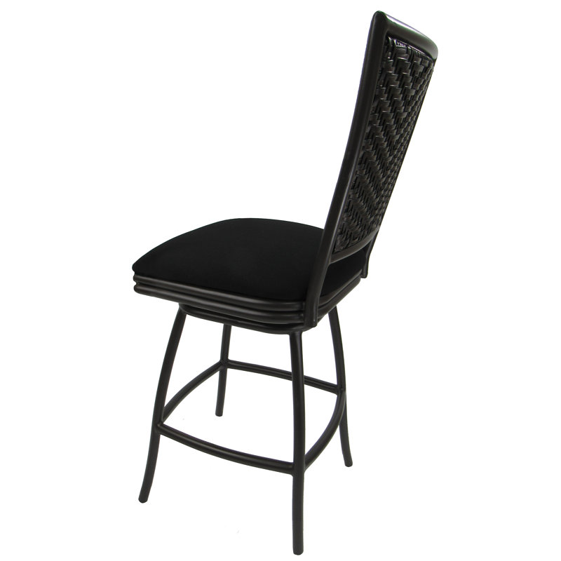 Tabouret de bar 26 po avec coussin, Noir