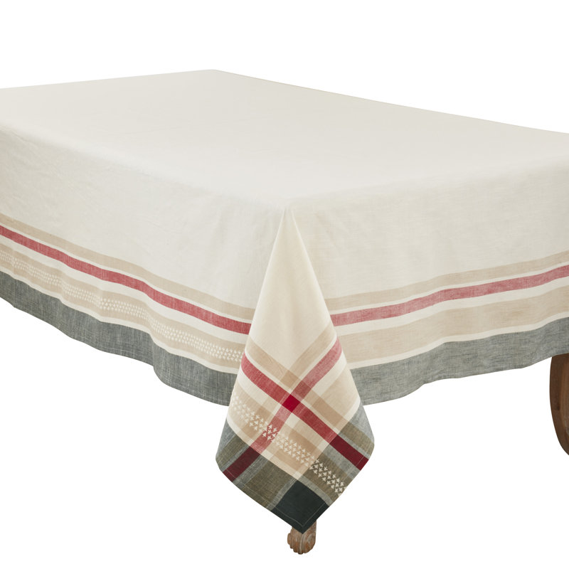 Merry Pines Dobby Tablecloth, 65" W x 104" L