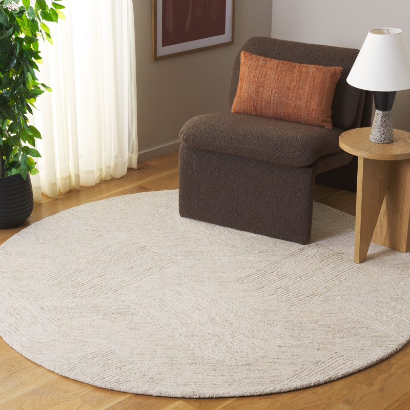 Tapis Treona 102 en sauge clair, Rond 6 pi