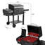 Barbecue au charbon 53 po en acier avec fumoir décalé et tablette latérale pliable