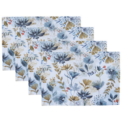  Ensemble de 4 napperons blancs Bloomington