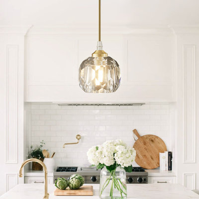Collete 1-Light 11cm Crystal Globe Pendant Light Hanging Lamp