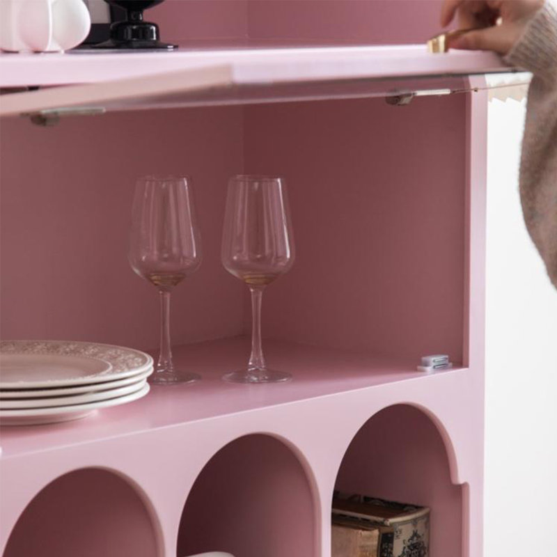 Pink display storage arched bookcase