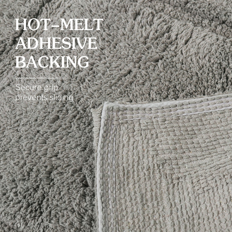 Tapis de bain antidérapant 100% coton, Simple - L 24 po x l 24 po, Charcoal Grey