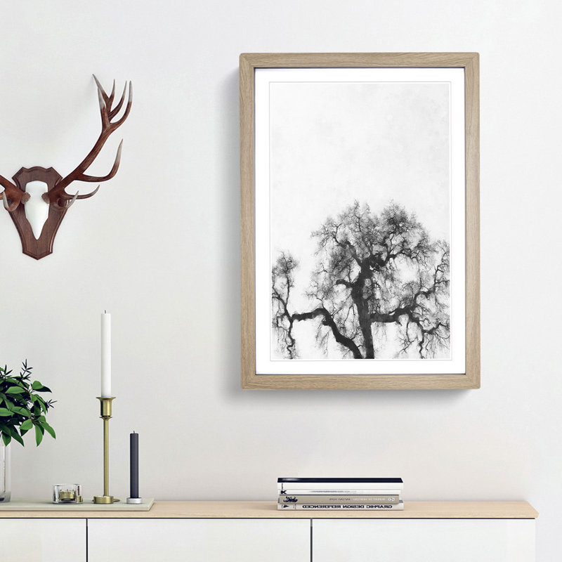 Old Oak Tree - Picture Frame Painting Print, 45cm H x 33cm W x 2cm D, Oak Framed