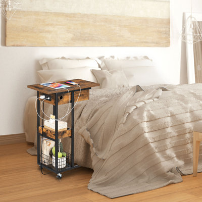 End Table with Storage and Built-In Outlets