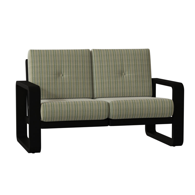 Vale Outdoor 2 - Seat Loveseat, Canvas Bird's Eye Sunbrella® Canvas, Textured Black