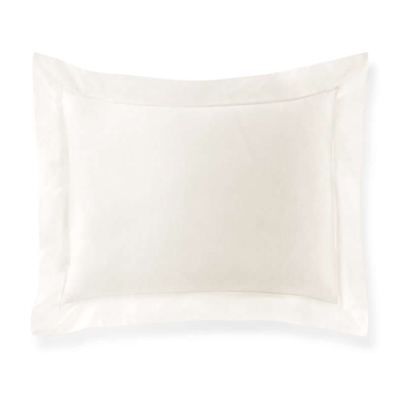 Soprano 100% Cotton Buttons Sham, King, Ivory