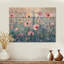 Summer Morning Dew Wildflower Gardens - Fleurs roses imprimées sur bois de pin naturel-440716182