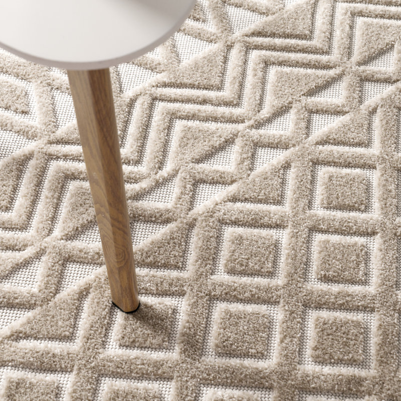 Frodsham Solid Colour Indoor / Outdoor Area Rug, Rectangular 60 x 100cm