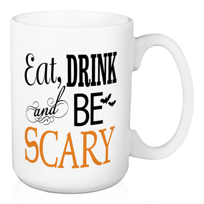 Grande tasse à café 15 oz Barajas Eat Drink and Be Scary