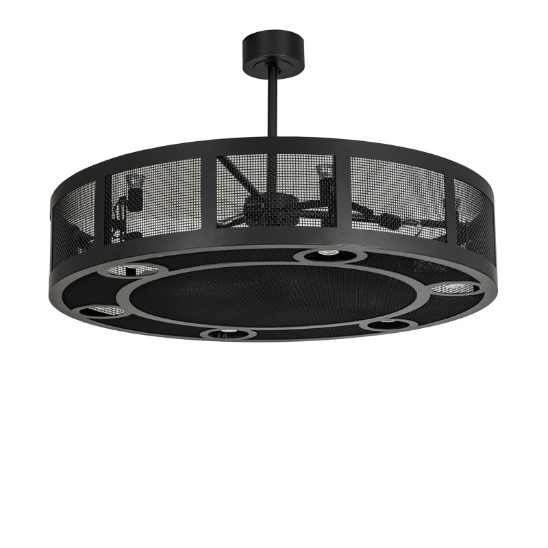 48" Wide Paloma Golpe Chandel-Air, Satin Black Wrought Iron, 10" H x 56" W x 56" D