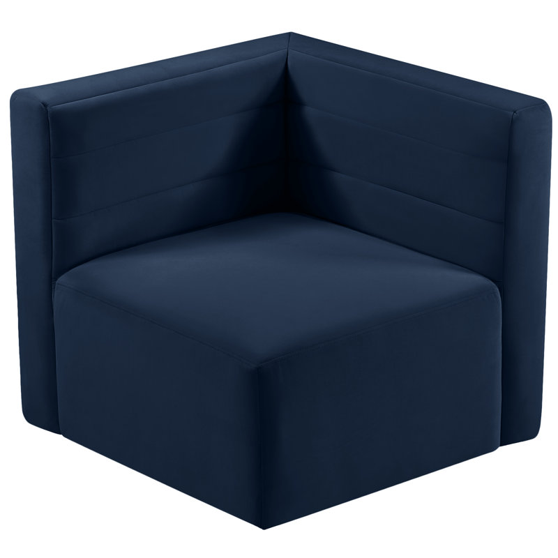 Fauteuil d'angle Enso, Velours bleu marine