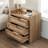 Ashvir Rattan 3-Drawer Nightstand With Built-In Outlets-436760588