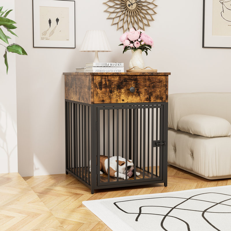 Tiroir de rangement brun pour animal de compagnie avec tiroir pour petit chien