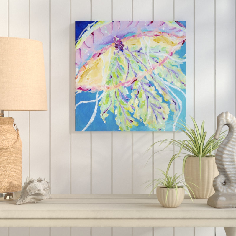 " Jellyfish No. 3 ", 12" H x 12" W, Stretched Canvas