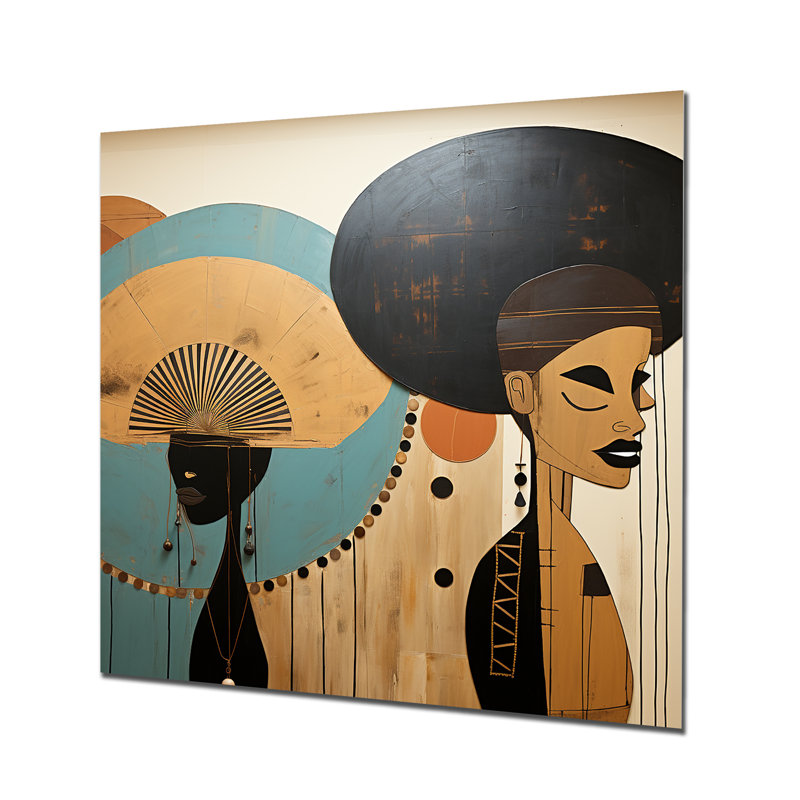 Portait Harlem Renaissance I - Art afro-américain, art mural en métal, H 16 po x l 16 po