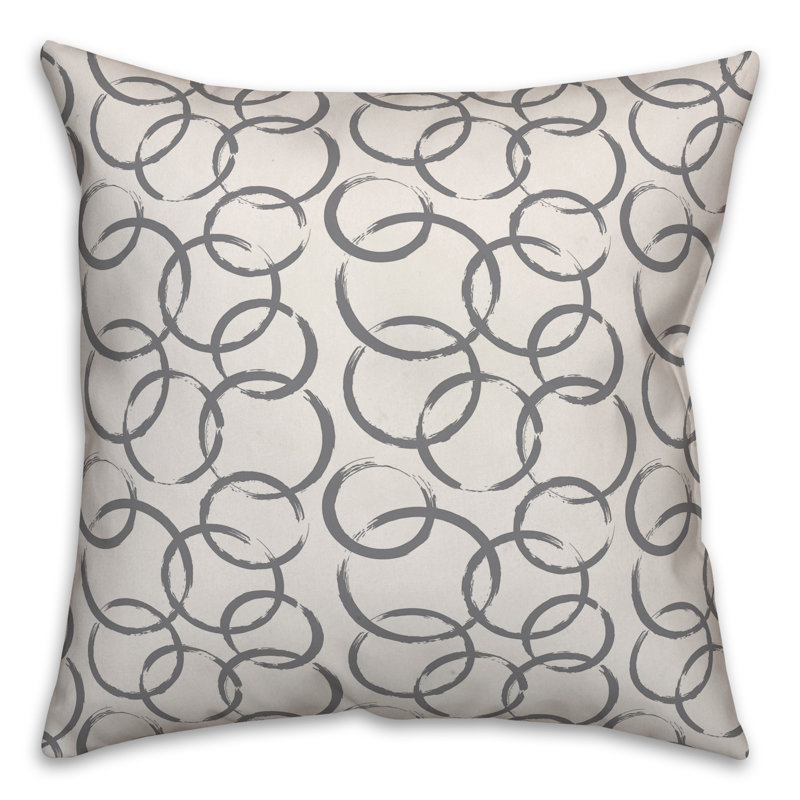 Geometric Throw Pillow, White/Gray, 20" x 20"