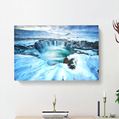 Icelandic Waterfall - Wrapped Canvas