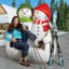 Banc sculpté bonhomme de neige Poudre Pals