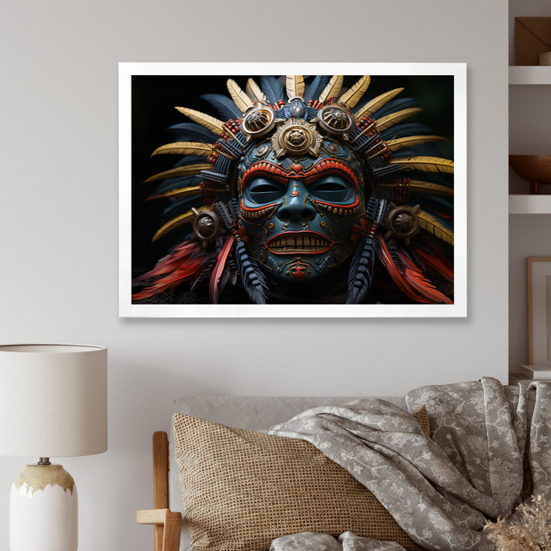 «Chriss African Tribes Mende Mask I», reproduction sur toile, H 12 po x l 20 po x P 1 po, Cadre photo blanc