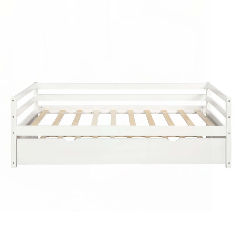 Ensemble de lit de jour avec cadre gigogne, Simple, Blanc