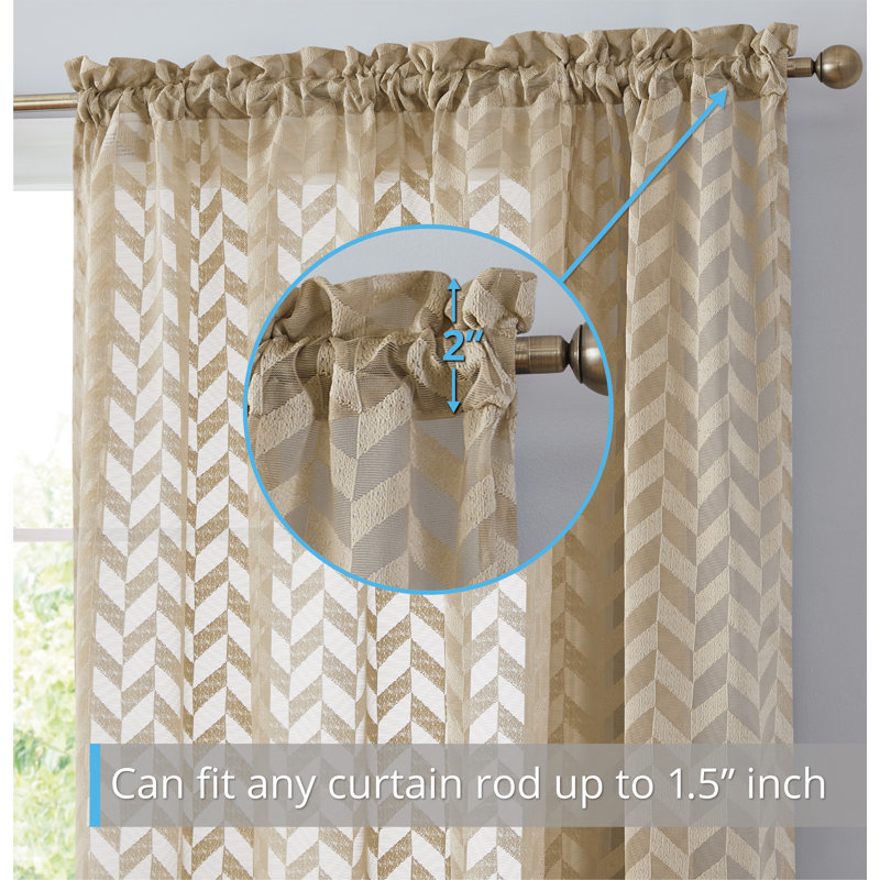 Semi Sheer Liner Pair, 54" W X 84" L, Taupe