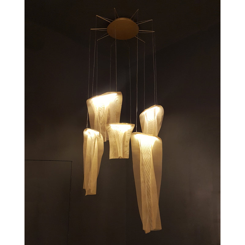 Gabbert 5 - Light Gold LED Cluster Pendant