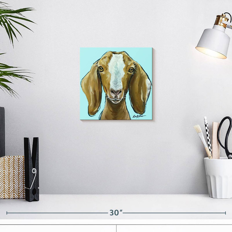 Goat Square Blue, 10" H x 10" W