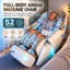 Fauteuil de massage complet YJ-L50 YITOUCH L50 Ebern Designs en similicuir blanc, fauteuil de massage Shiatsu chauffant 5D sans gravité avec rail SL, 52 coussins d'air, chargement sans fil et rouleau de massage pour les pieds-1992618337