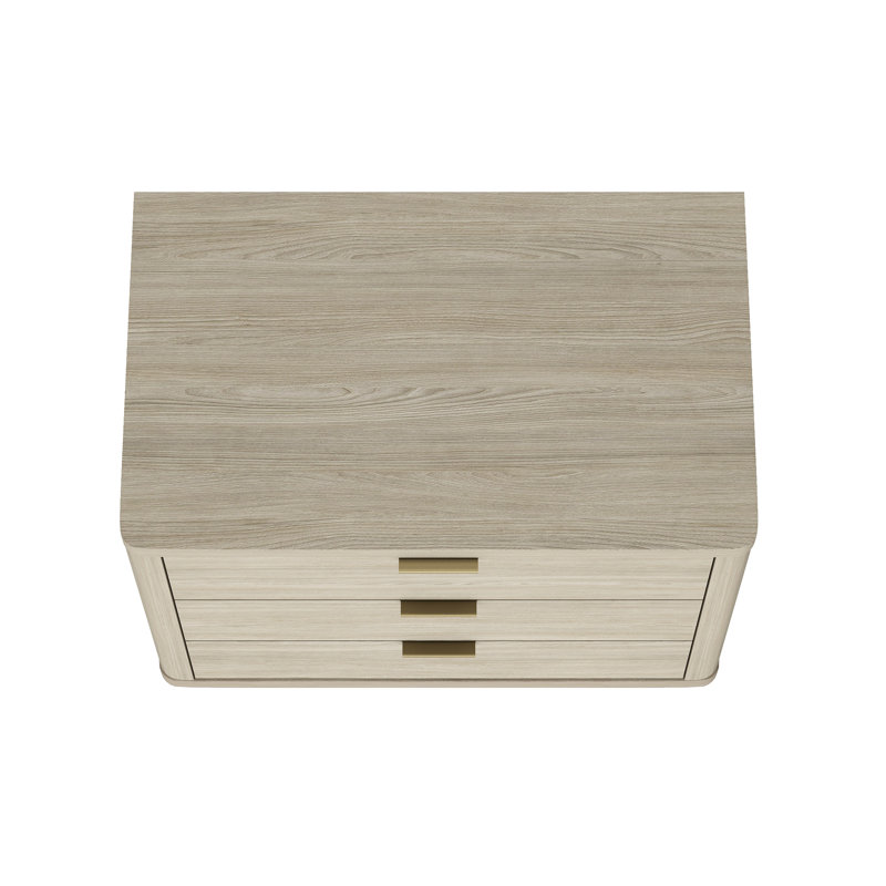 Natural 3-Drawer Nightstand, 32", Natural