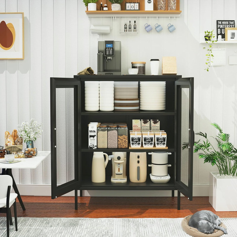 Ascena Metal Accent Cabinet, Black