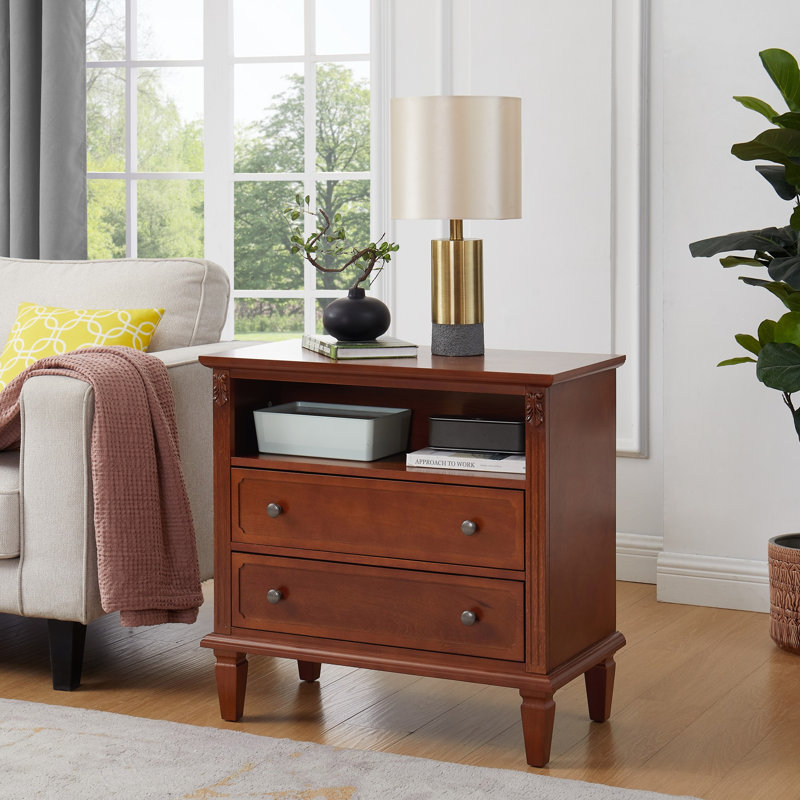 Table de chevet avec station de charge, table de bout avec ports et prises USB, table d'appoint avec pieds en bois massif