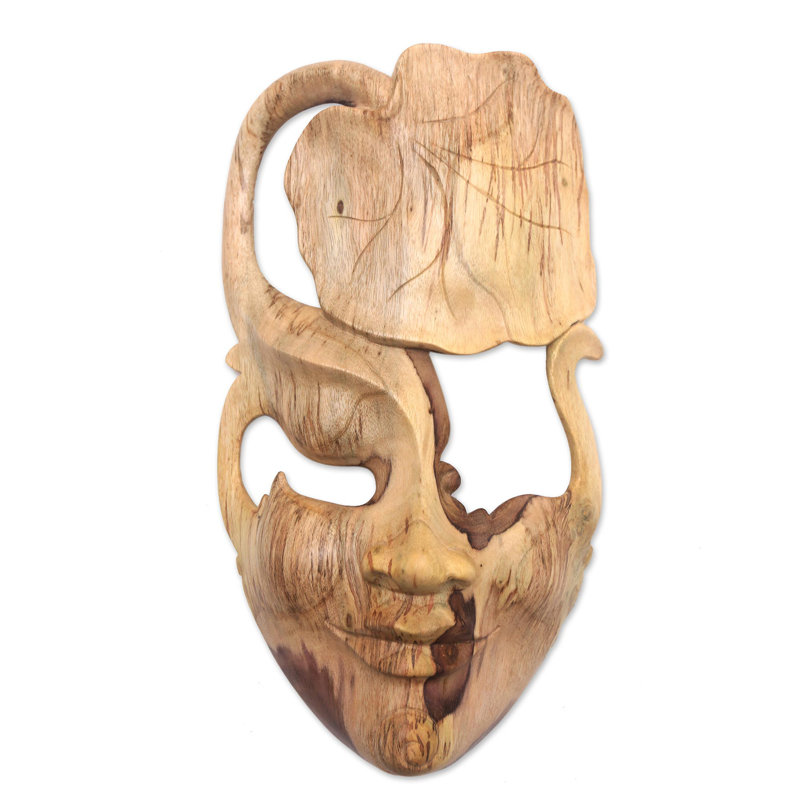 Décoration murale masque de bois «One with Nature»