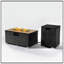 Table de foyer d'extérieur au gaz propane 32 "avec couvercle de réservoir de propane, foyer d'extérieur rectangulaire en acier de 50 000 BTU avec magnifique base en osier - gris foncé