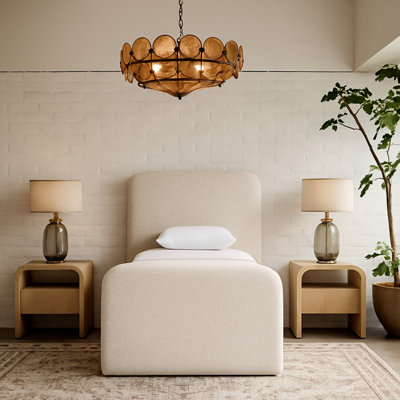 Fira Daliah Linen Textured Fabric Upholstered Bed