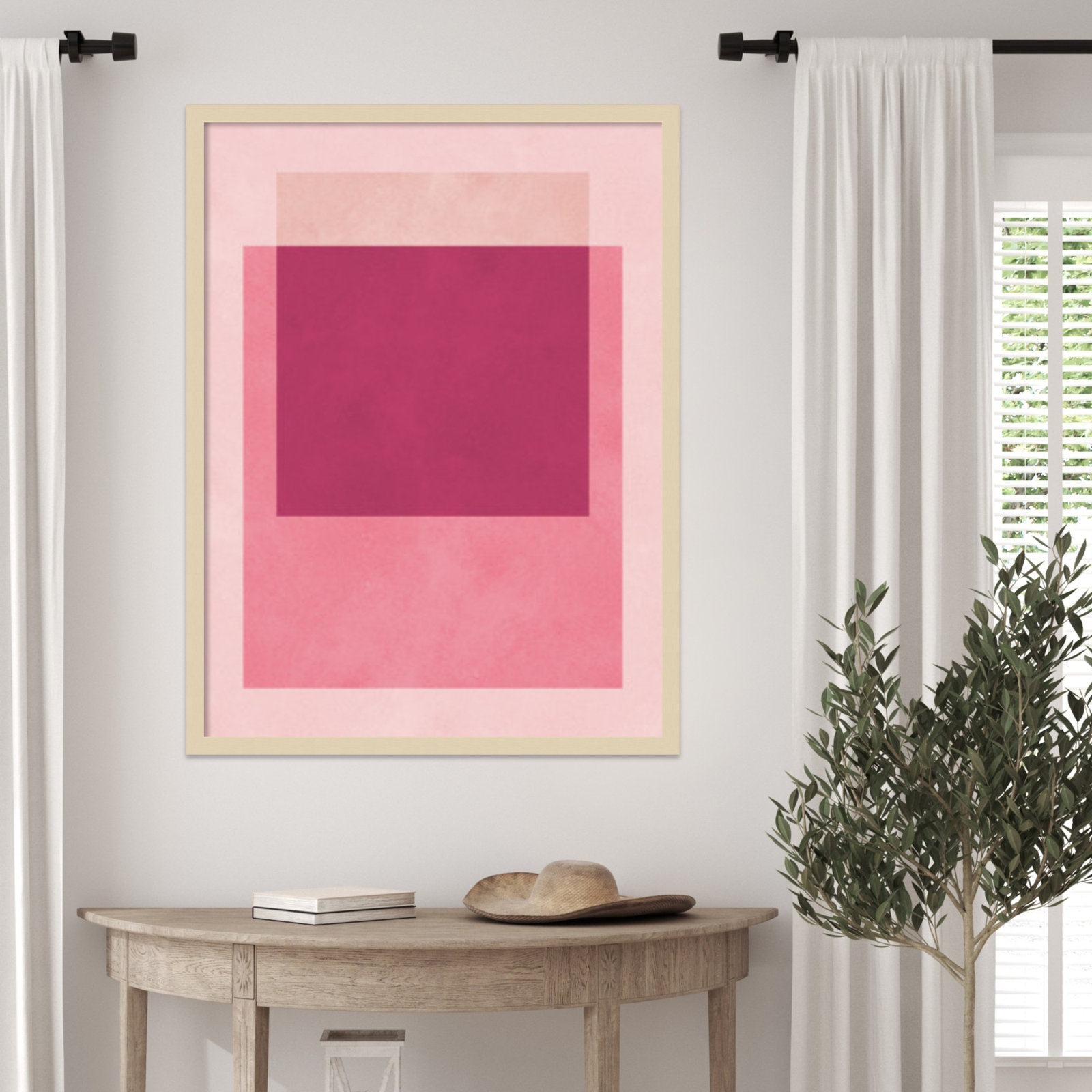 Overlapping Geometry 12 Print, 33" H x 25" W, Brown