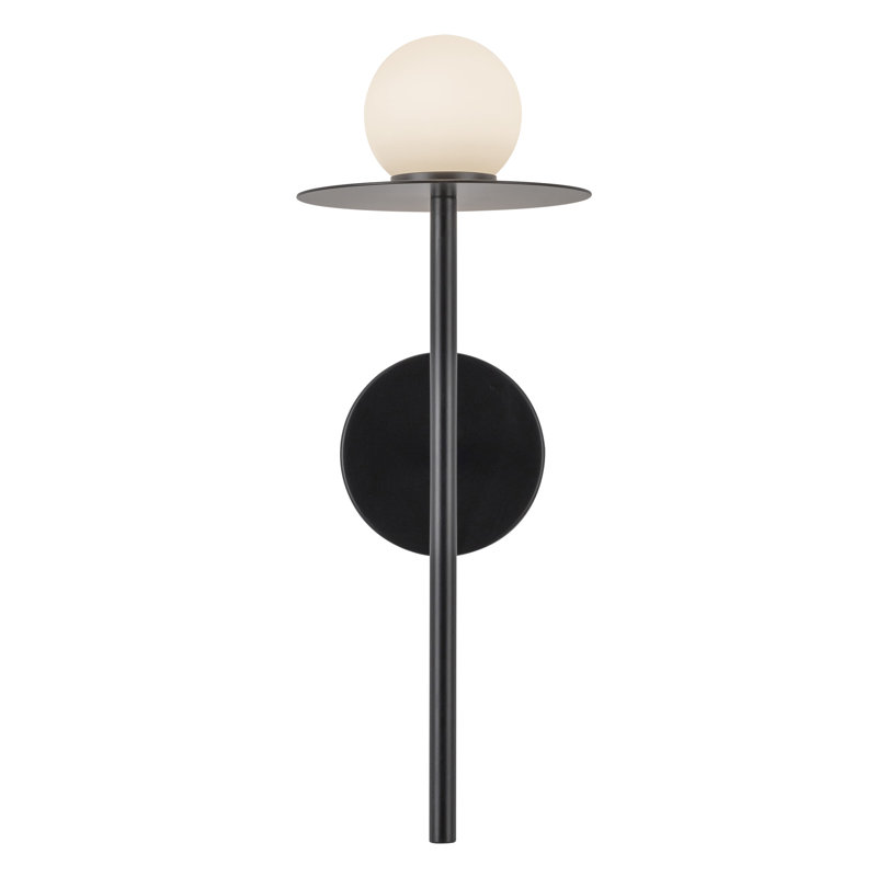 Elixir 10-In Wall Sconce, Black, 16.13" H x 6" W x 6.38" D, 7 W