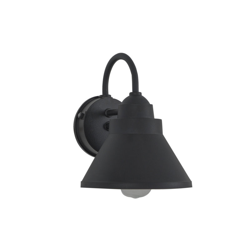 Outdoor Lantern Acrylic Wall Light, Matte Black