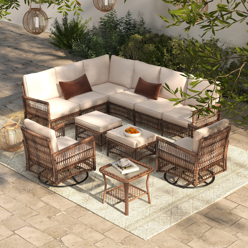 Ensemble de conversation pour 8 personnes avec coussins Corringham, Non
