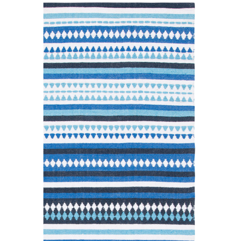 Brhianna Hand Woven Cotton Striped Rug, Rectangle 5' x 8'