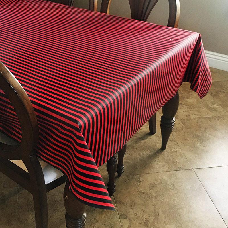 Nappes demi-pouce à rayures, 36 po carré, Noir / rouge
